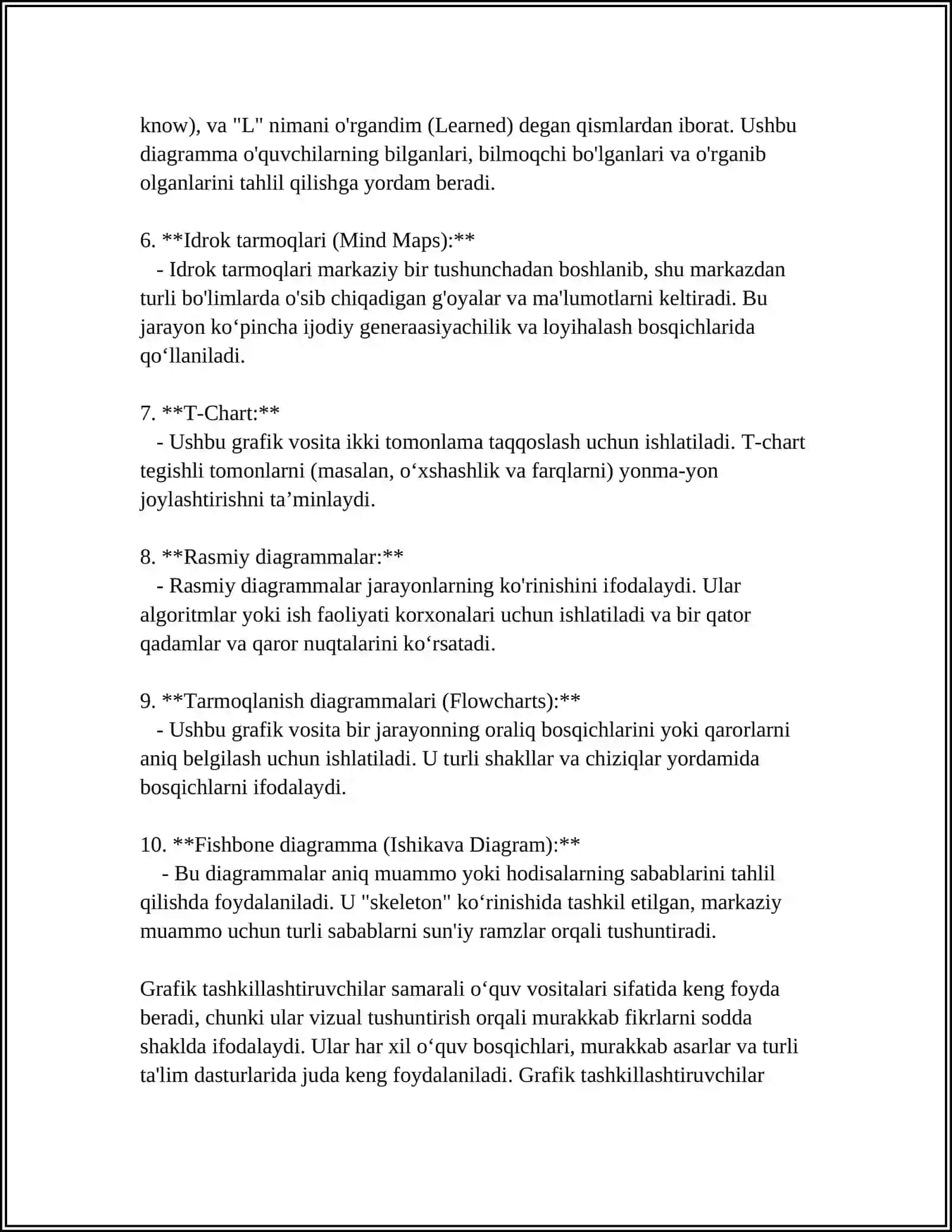 INNOVATSION ÕQITISHDA GRAFIK ORGANAYZERLAR 4