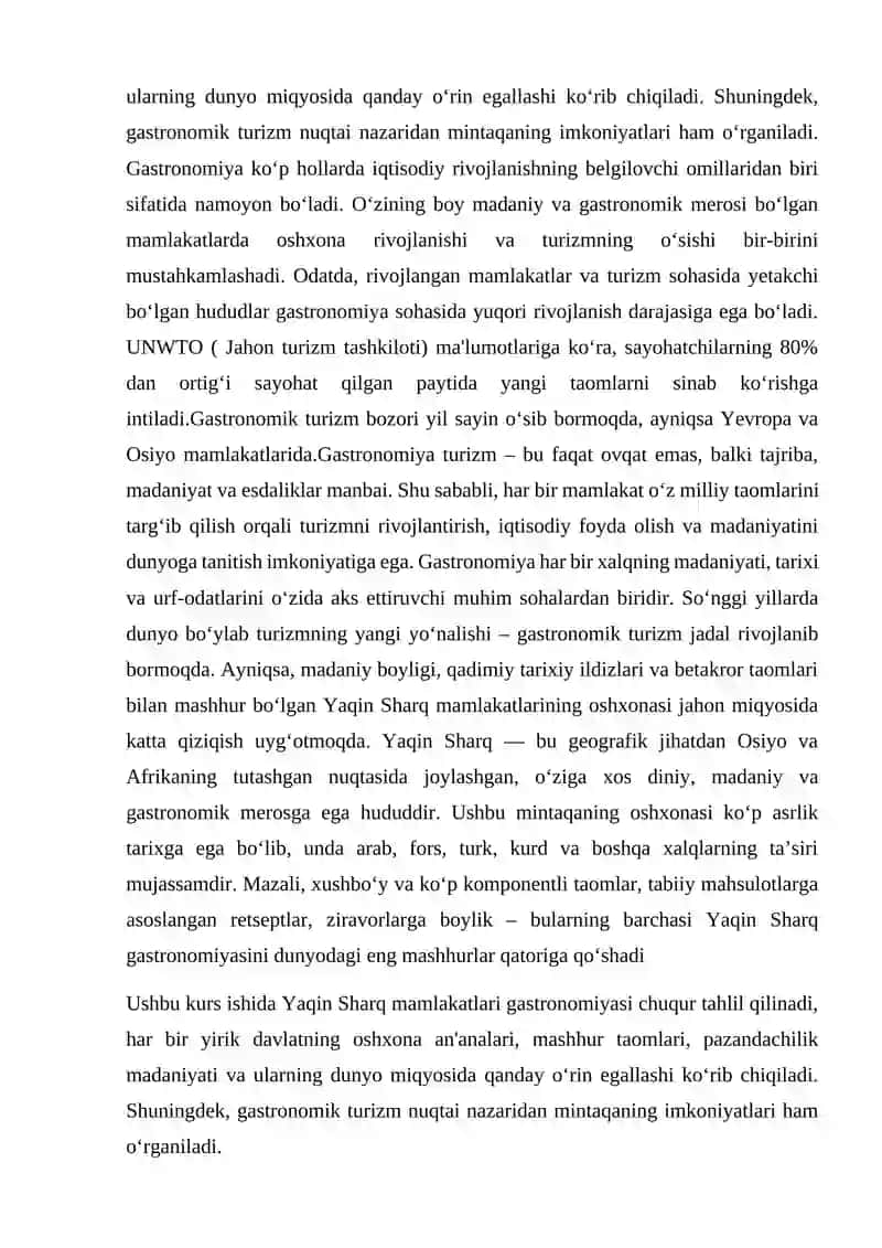 Yaqin Sharq mamlakatlari gastronomiyasi 4
