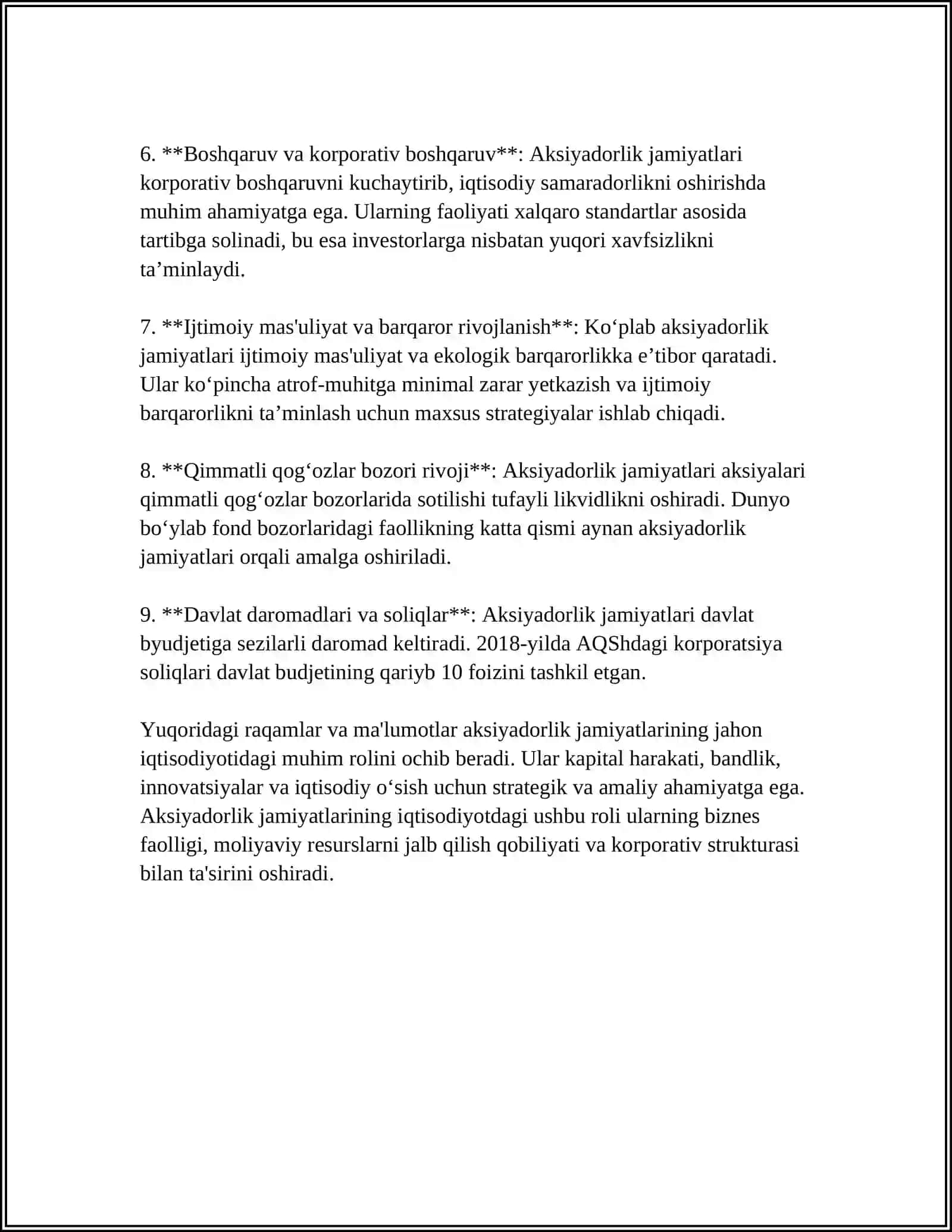 AKSIYADORLIK KORXONALARINING IQTISODIYOTDAGI ROLI VA ÕRNI 4