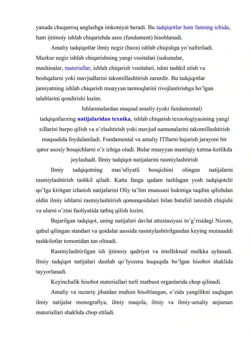 Ilmiy tadqiqot natijalarini rasmiylashtirish va joriy qilinishi 4