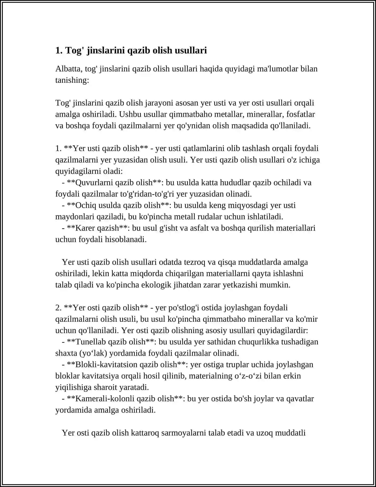 QURILISH MATERIALLARINI QAZIB OLISH TEXNOLOGIYASI 4