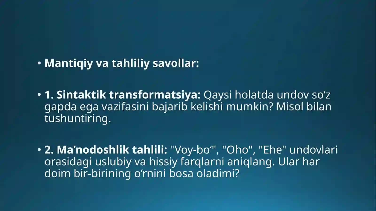 Undov va taqlid so‘zlar 4