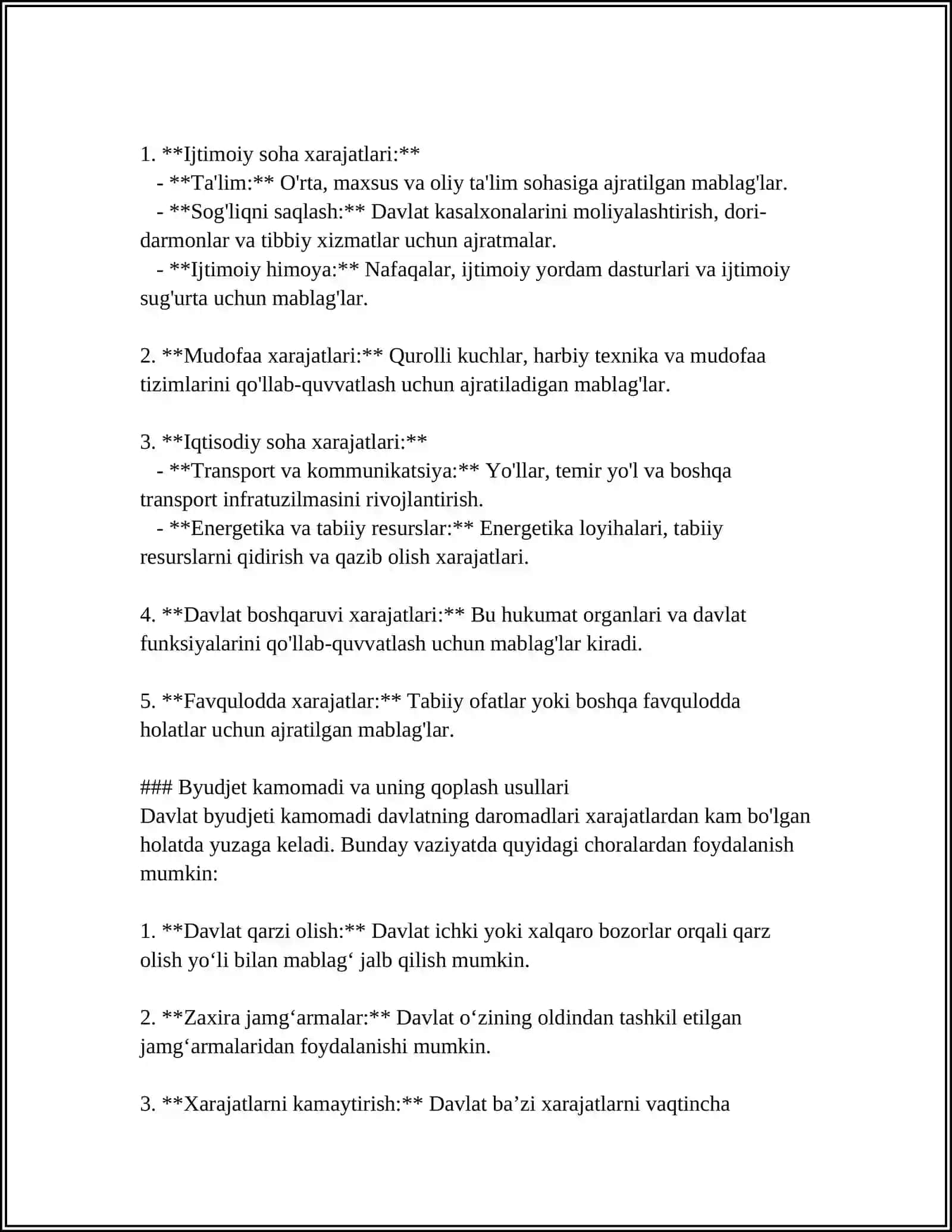 Davlat budjeti, soliqlar va davlat qarzi 4
