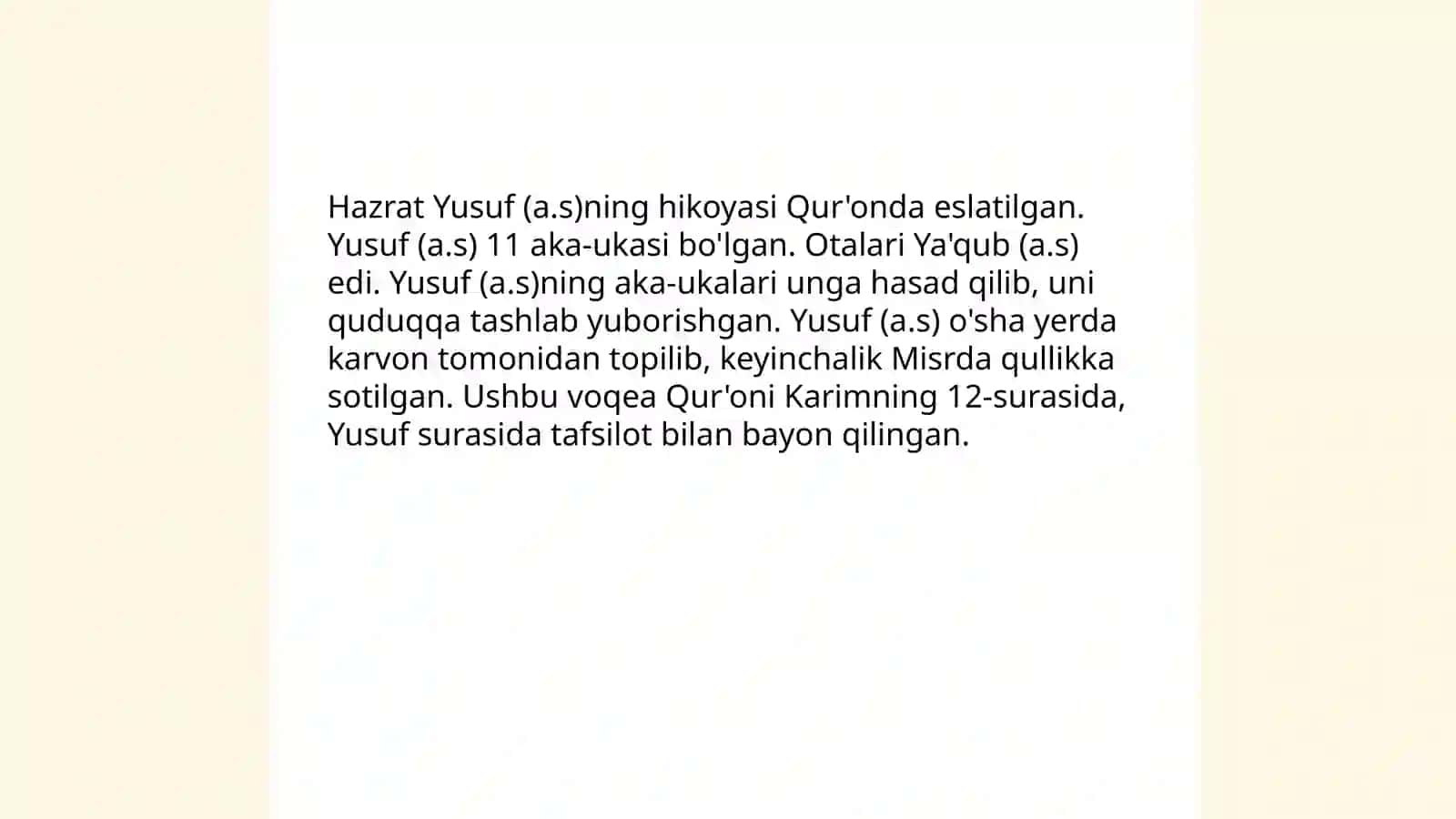 Qul Alining "Qissaiy Yusf"asari folklor manbalari 4
