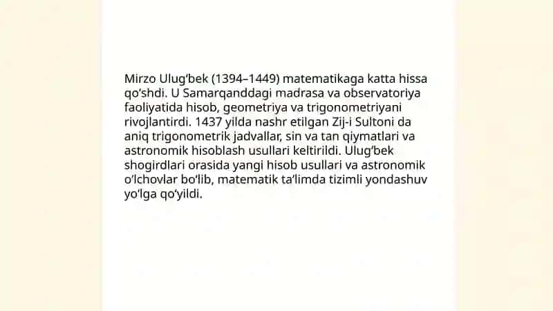 Mirzo Ulugʻbekning astronomiyadagi kashfiyotlari (Zij-i Sultani) 4