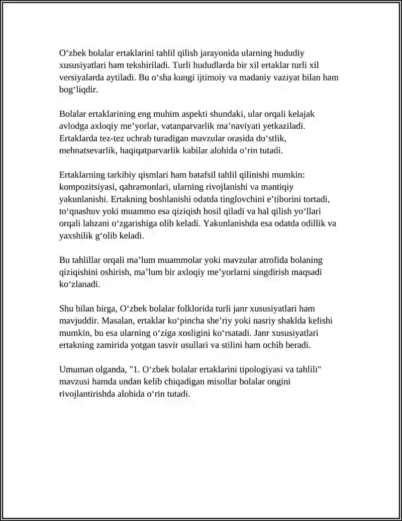 O'ZBEK BOLALAR FOLKLORINI TAHLIL QILISH VA MISOLLAR KELTIRISH 4