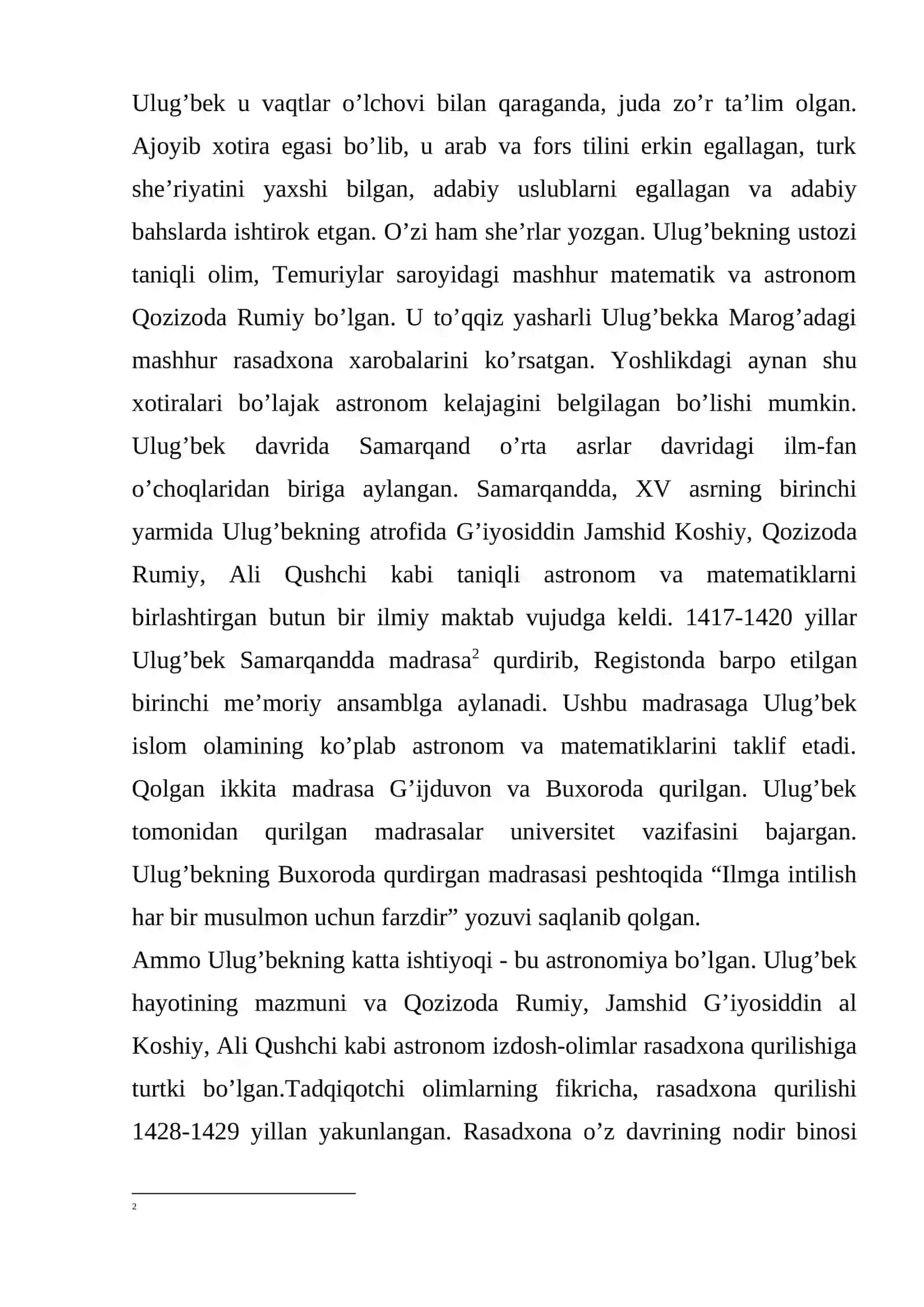 Mirzo Ulug’bek Davlat Arbobining Hayoti va Ilmiy Faoliyati 4