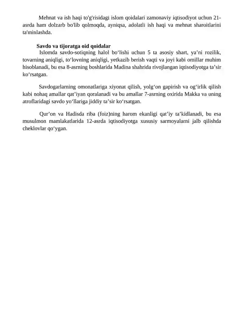Qur'oni Karim va Hadislardagi iqtisodiy tushunchalar 4