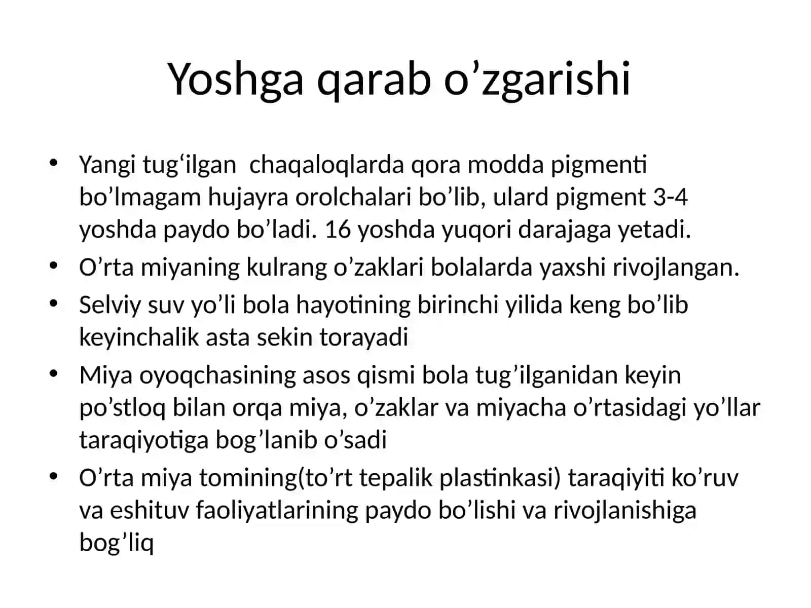 Tayyorladi: Oxunova Fotima II pediatriya 209-guruh 4