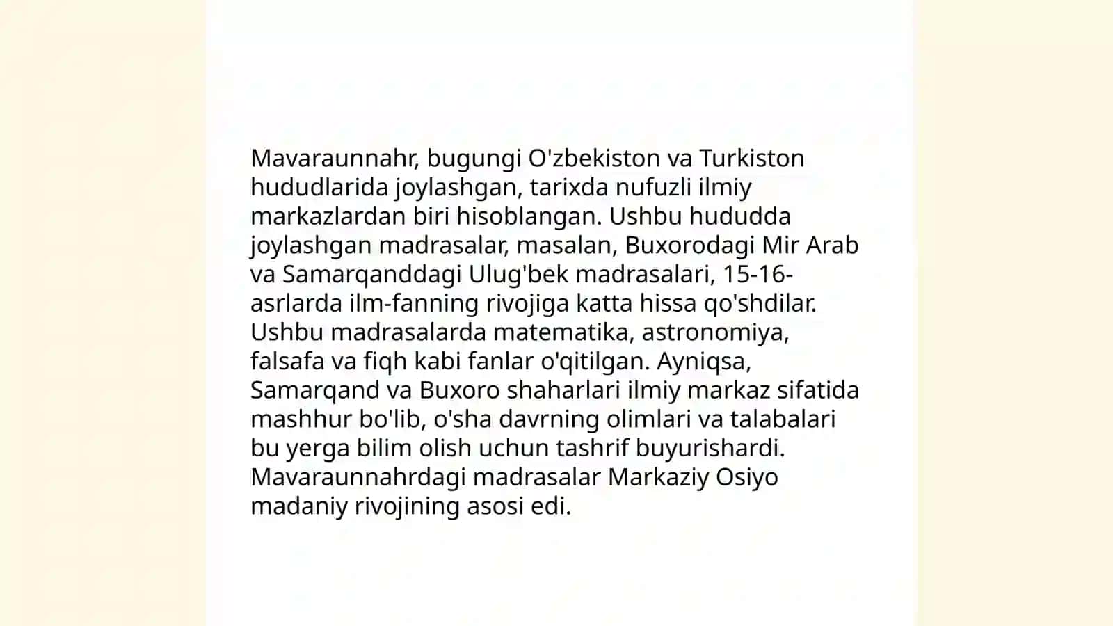 XIV asrning ikkinchi yarmi va XVl asrda mavaraunnahrda talim tarbiya 4