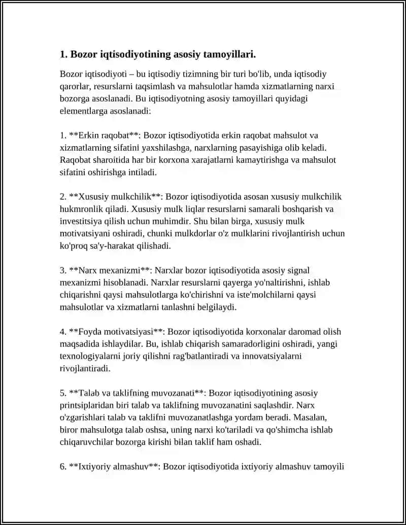 Bozor iqtisodiyotining asosiy tamoyillari 4