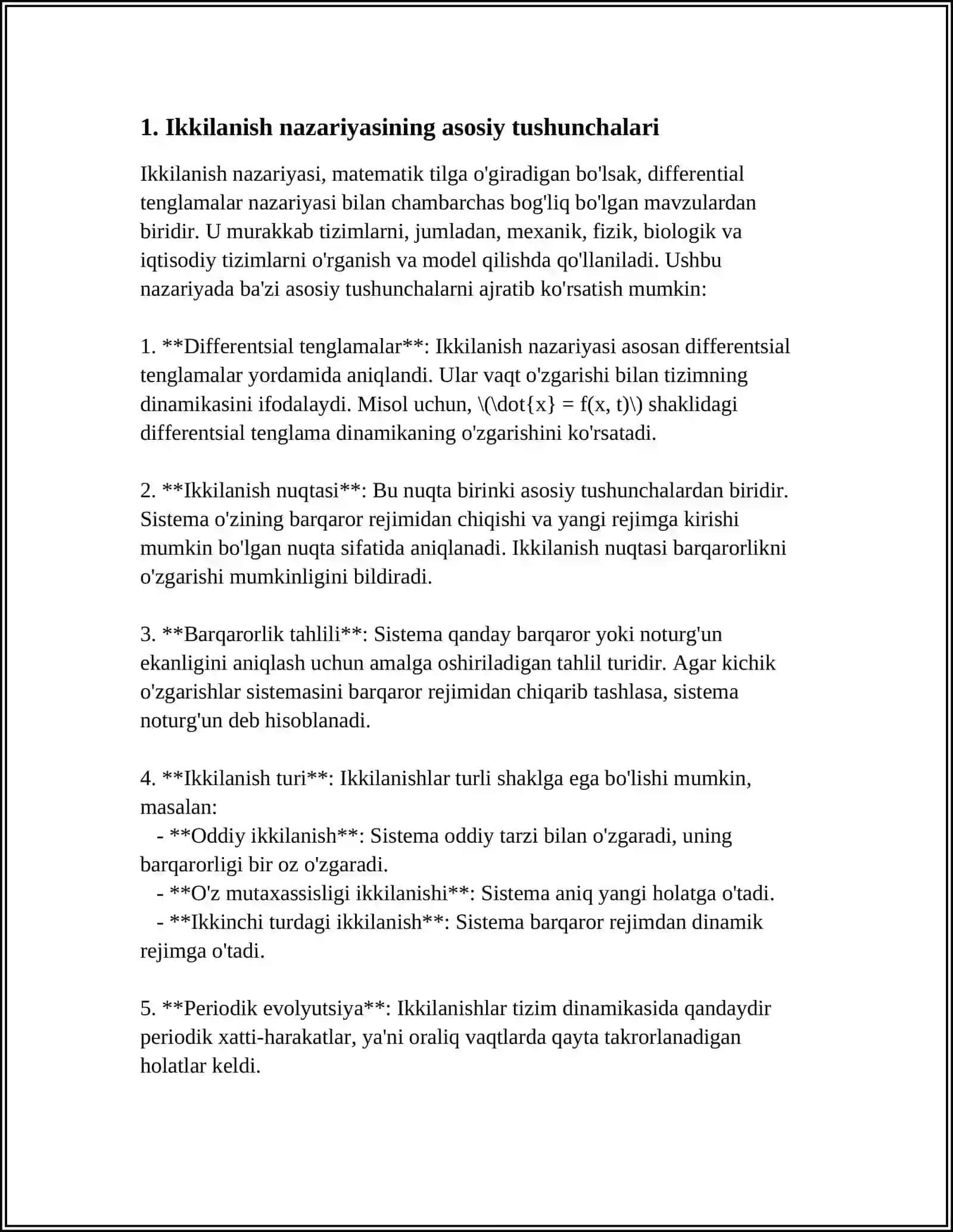 IKKILANISH NAZARYASI ASOSIDA IQTISODIY MASALALARNI YECHIMINI TAHLIL QILISH 4