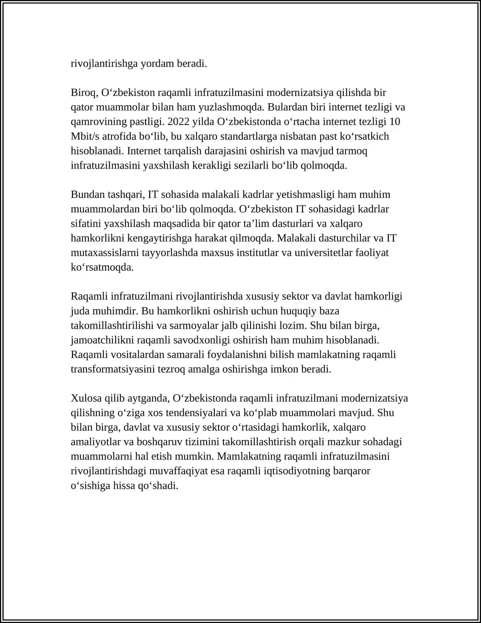 Oʻzbekistonda Raqamli Iqtisodiyot Tendensiyalari va Muammolari 4