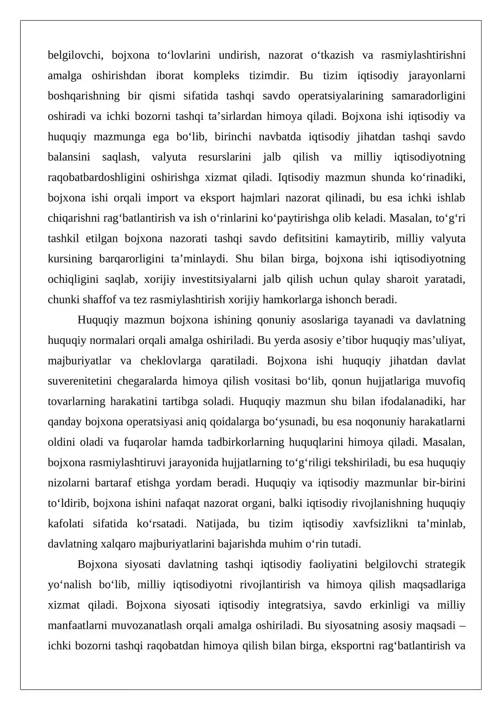 Bojxona ishining mohiyati va iqtisodiyotdagi ahamiyati 4