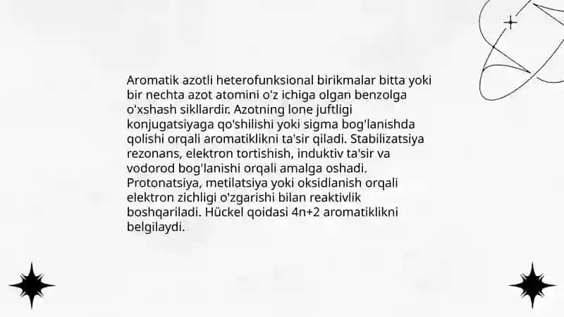 Alifatik va Aromatik Qator Azot Saqlagan Geterofunksional Birikmalar 4