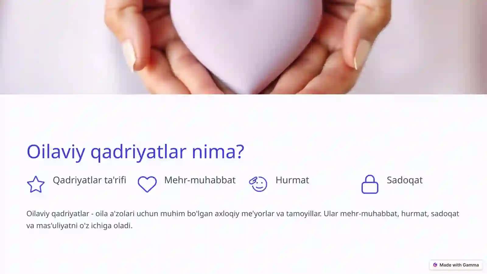 Oila va oilaviy qadriyatlar: Ma'naviy madaniyatning bosh omili 4