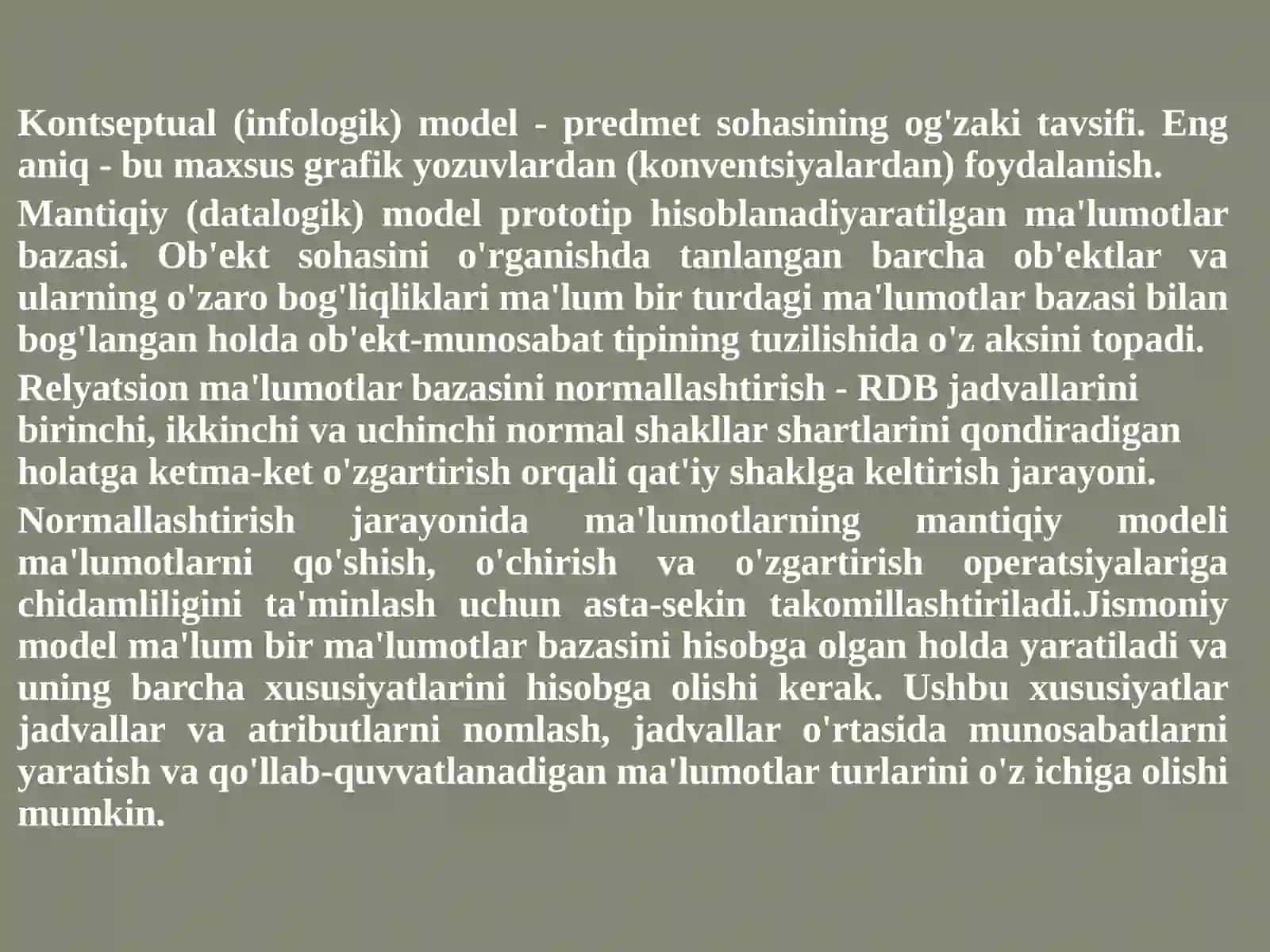 Axborot  tizimlarining ma'lumotlar bazasini loyihalash (ERP VA CRM) 4