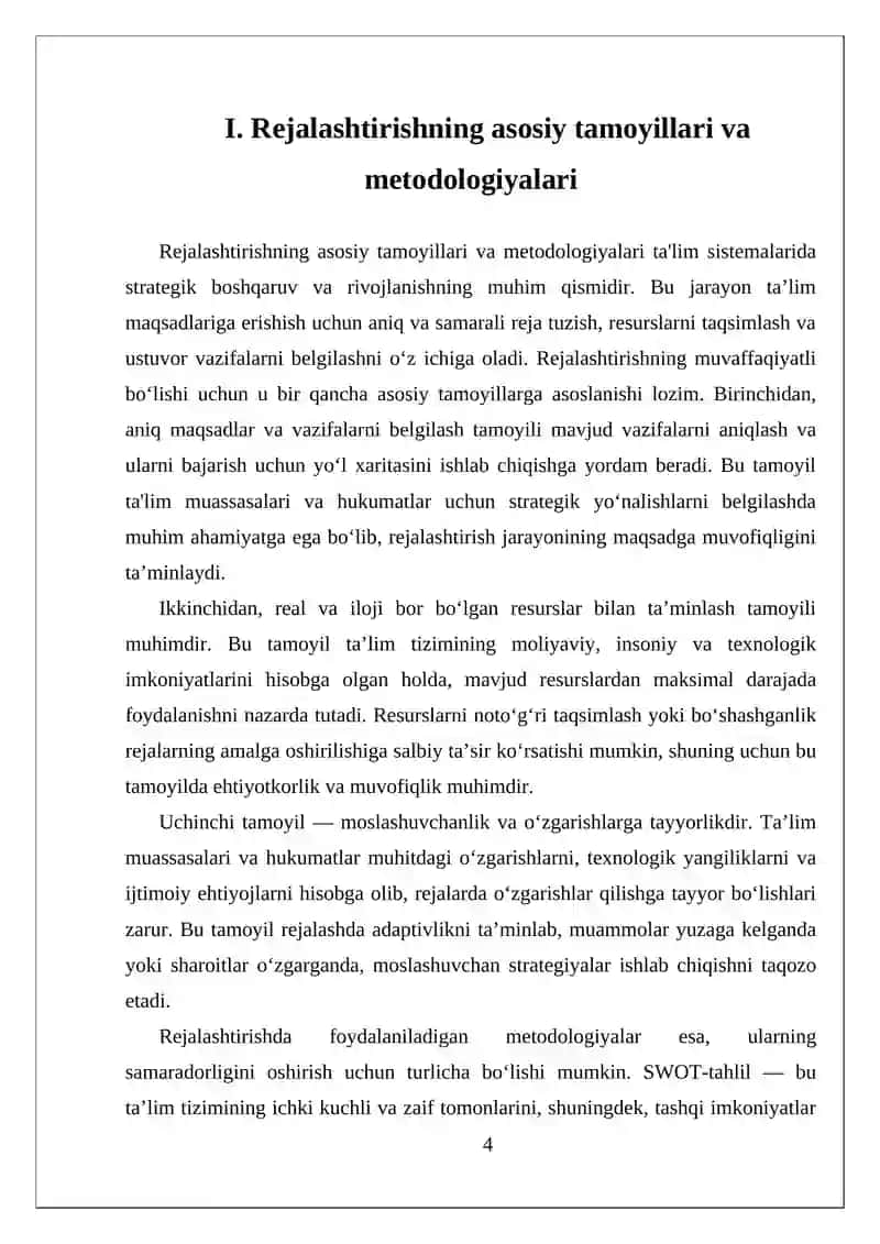 TA'LIM VAZIFALARINI AMALGA OSHIRISHNI  REJALASHTIRISH VA USTUNLIKLARNI BELGILASH 4
