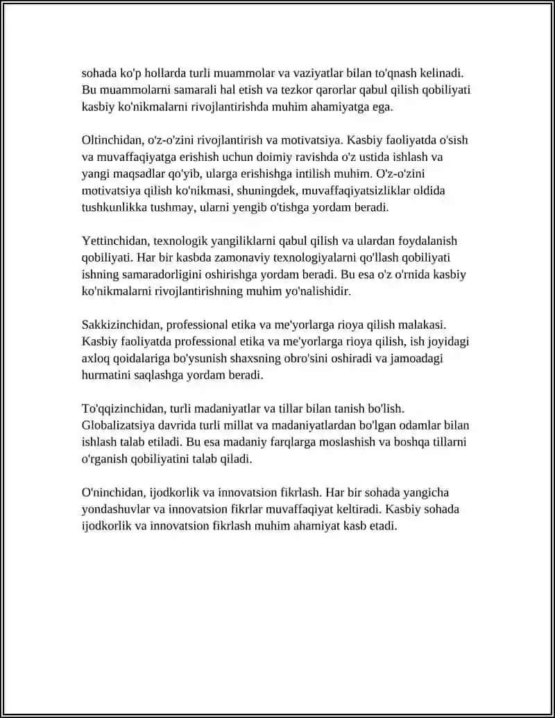 SHAXSNING MALAKA VA ODATLARI 4