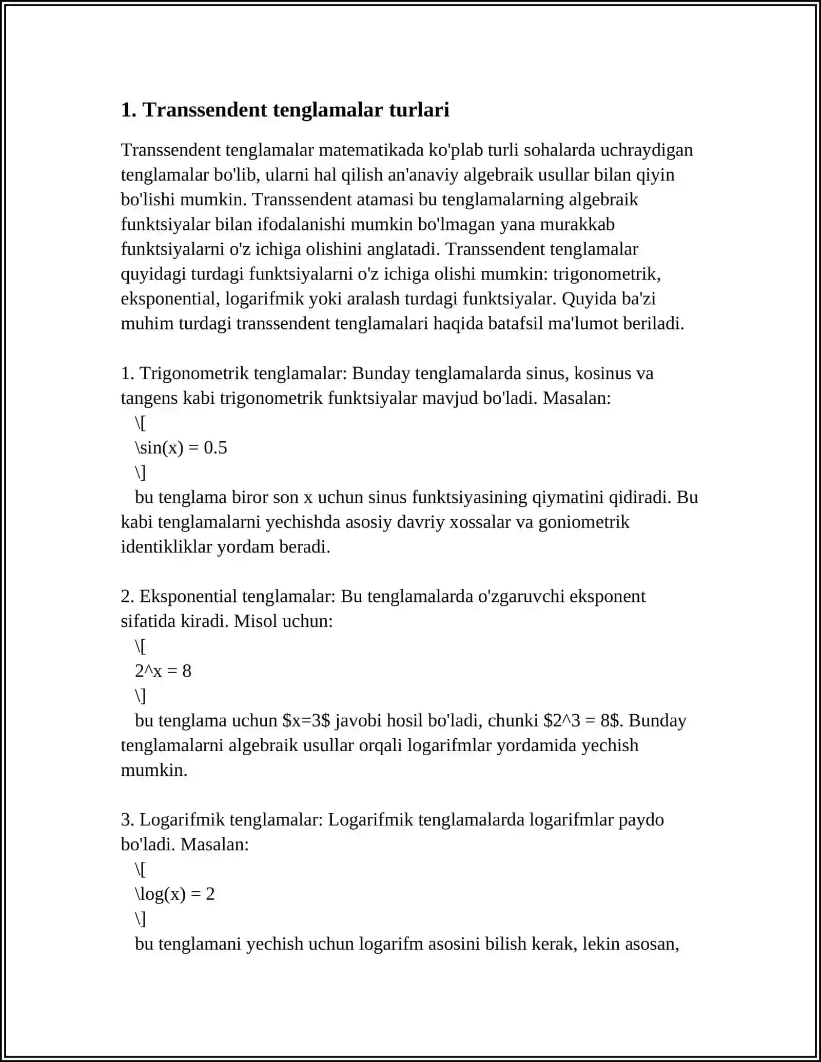 TRANSSENDANT TENGLAMALARNI URINMA USULIDA TAQRIBAN YECHISH 4