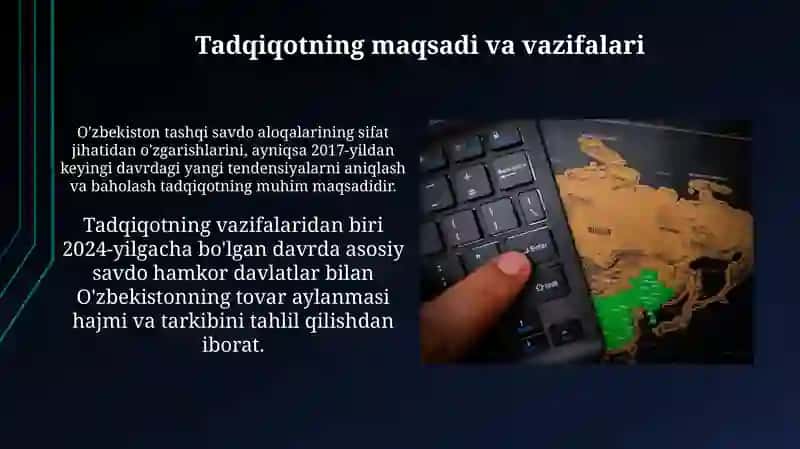 Oʻzbekistondagi tashqi savdo aloqalari geografiyasidagi sifat oʻzgarishlari 4