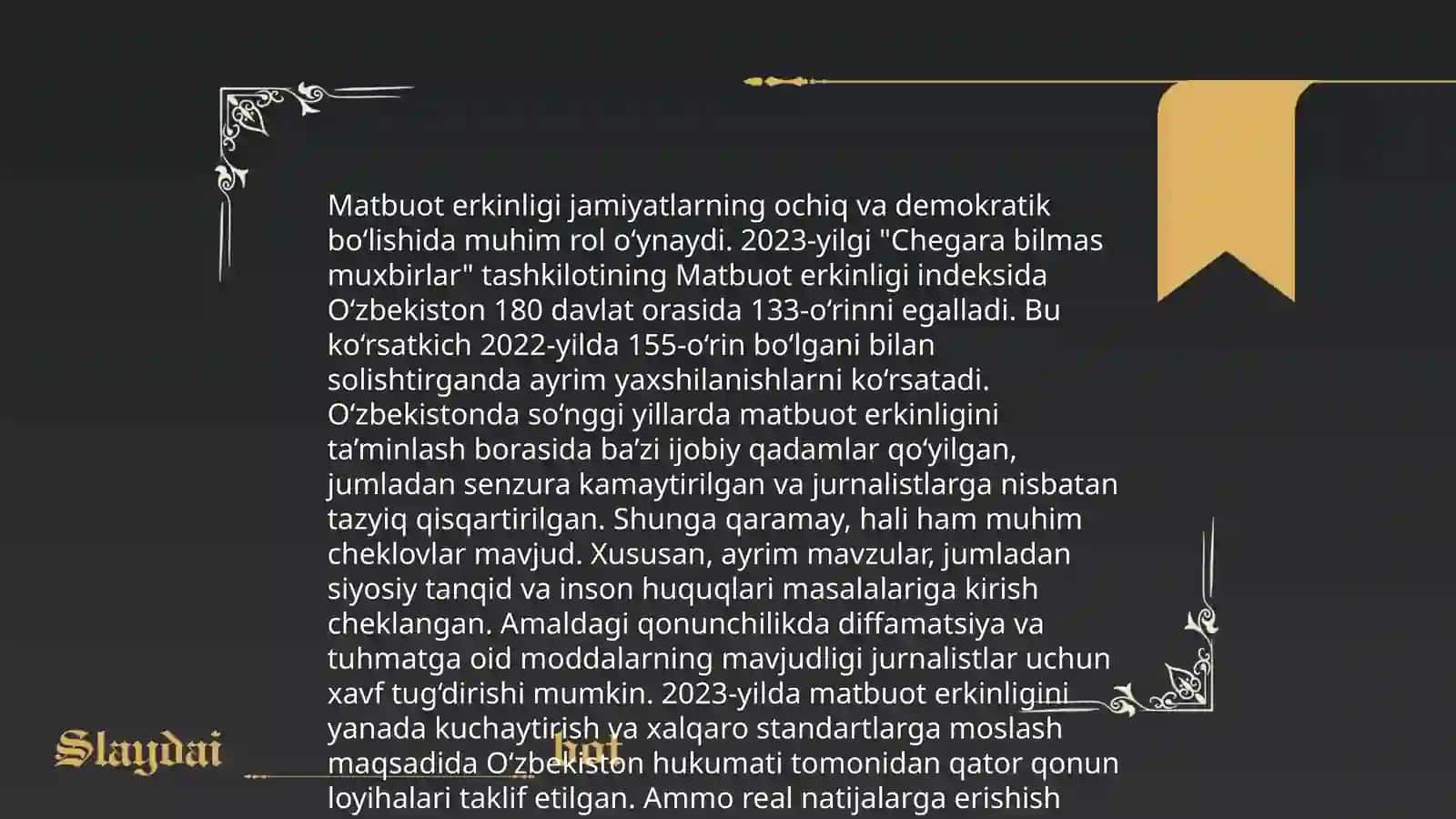 O’zbekiston Respublikasi Konstitutsiyasida Ommaviy axborot vositalari 4