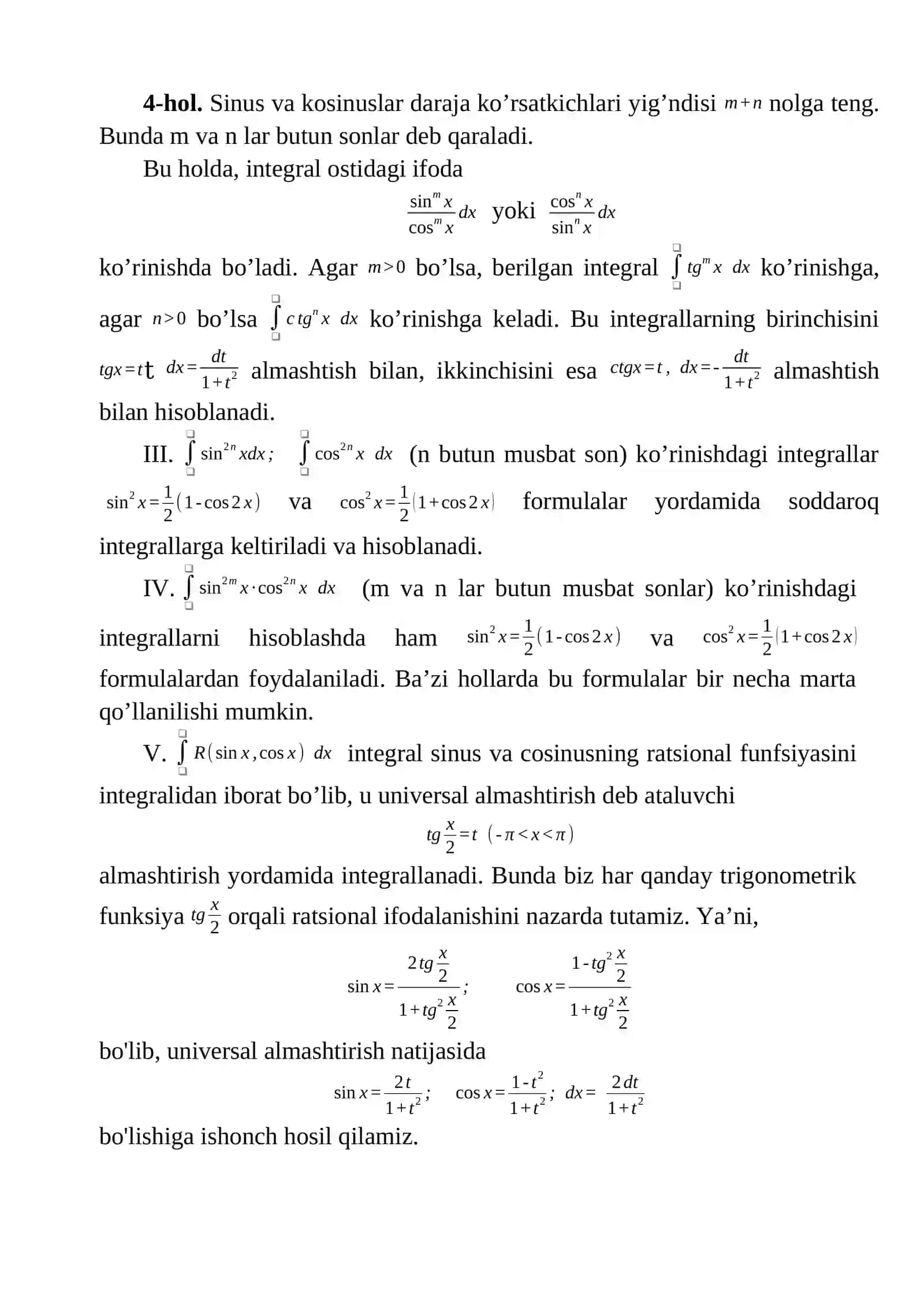 Matematik Analiz - Ko'p izlanadigan misollar 4