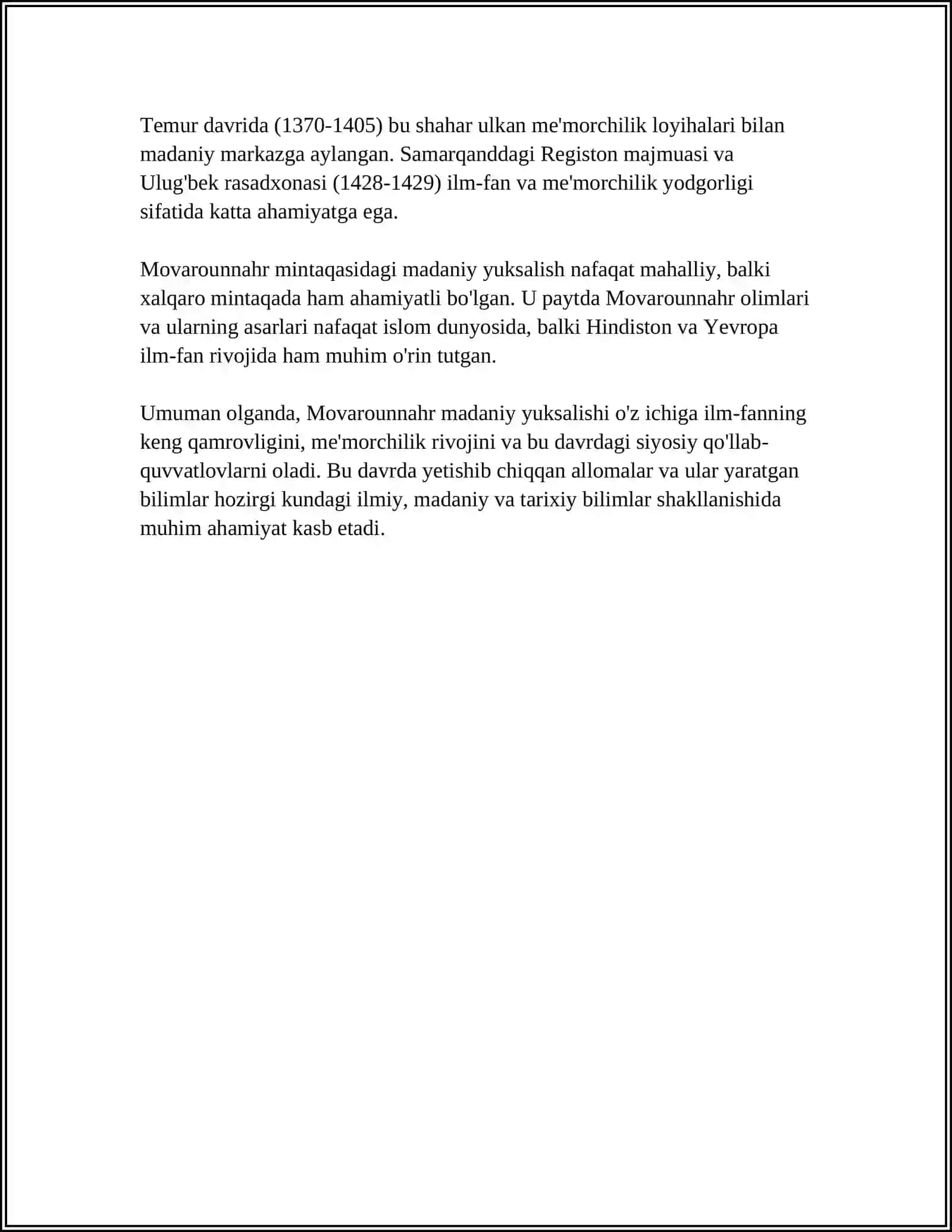 Movarounnahrning madaniy yuksalishi 4