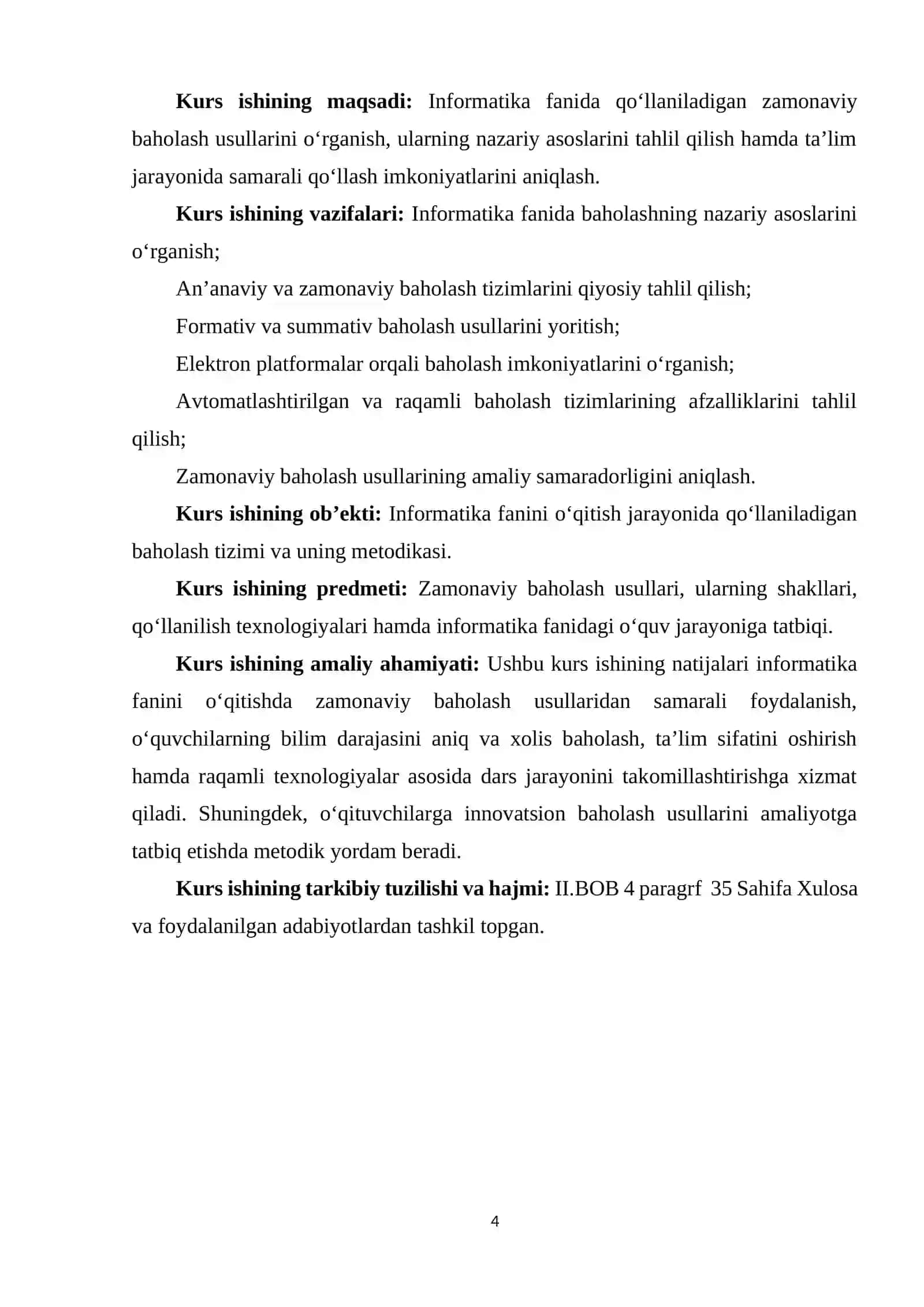INFORMATIKA FANIDA BAHOLASHNING ZAMONAVIY USULLARI 4