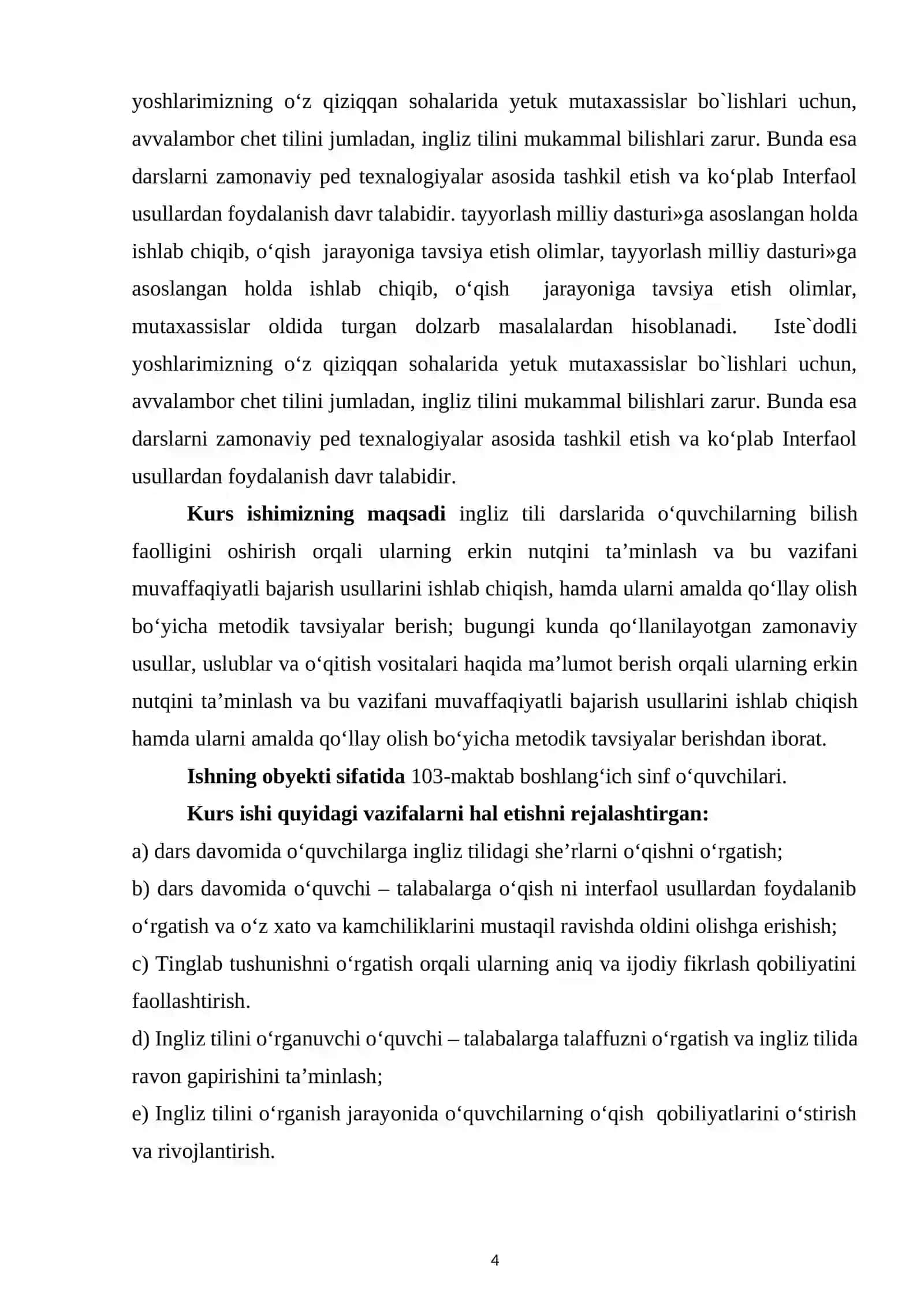 INGLIZ TILIDA SHE’RLARNI O‘RGATISH ISHLANMA LOYIHASI 4