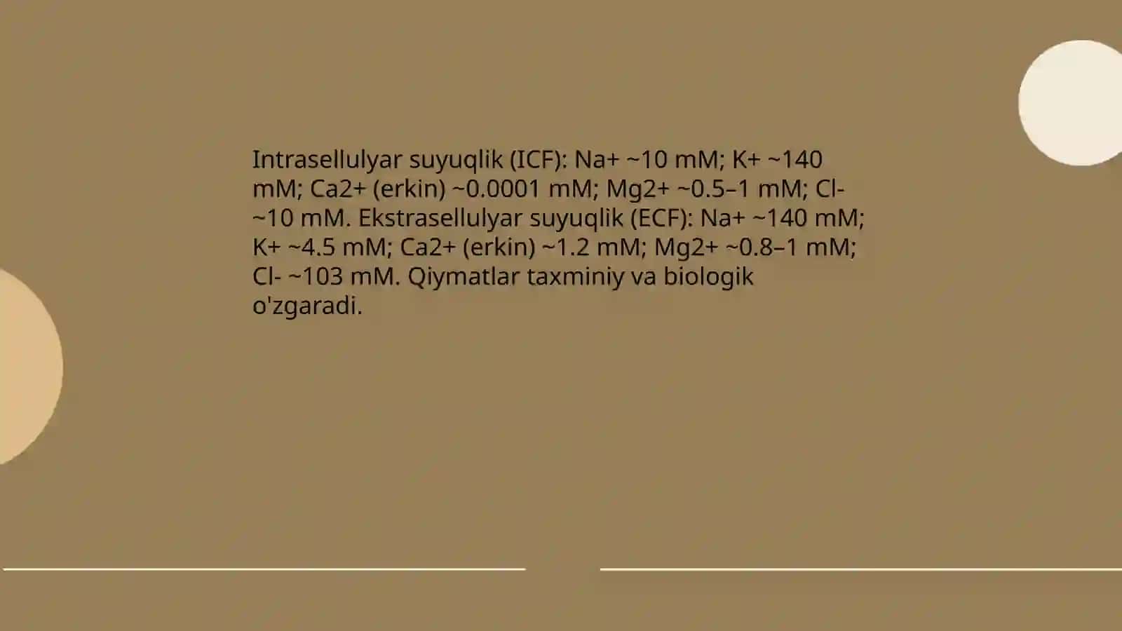 Organizmning biologik suyuqliklari elektrolit va noelektrolitlar eritmalari sifatida 4