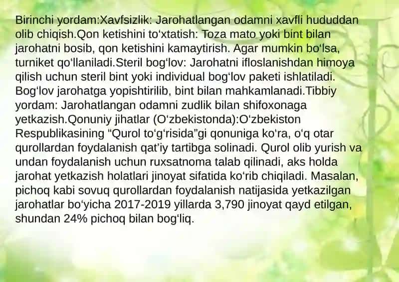 O'qotarquroldan yetkazilgan jarohatlar 4
