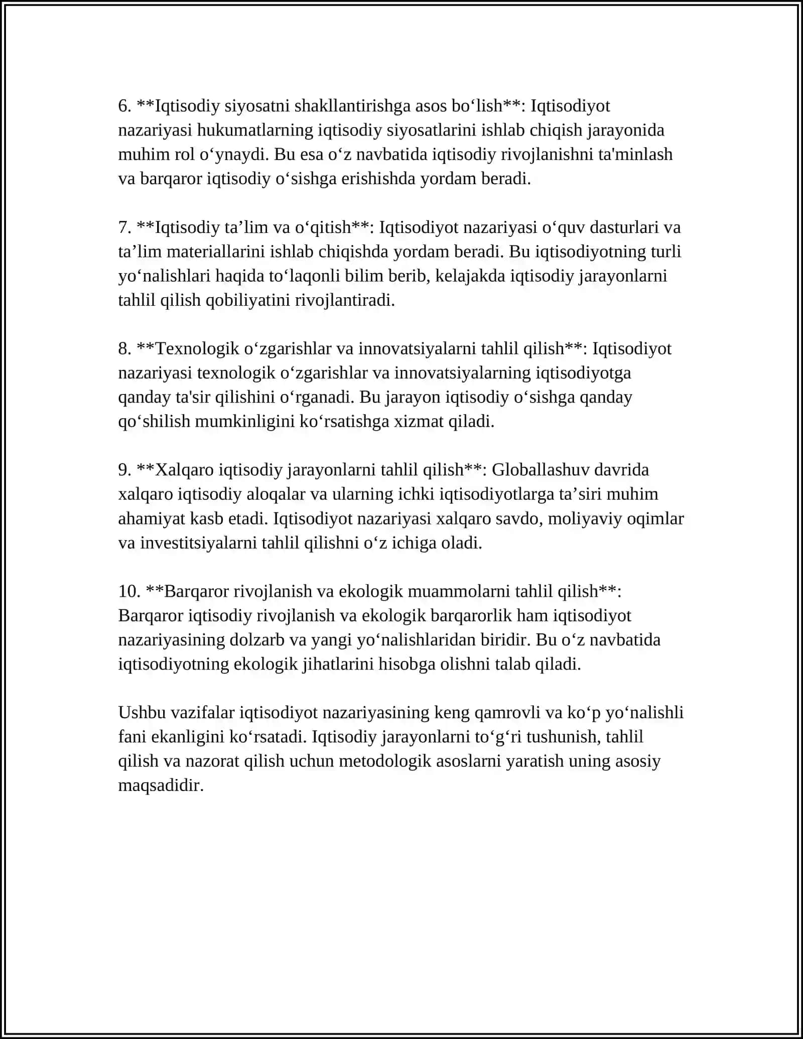 IQTISODIYOT NAZARIYASI FANINING VAZIFALARI 4