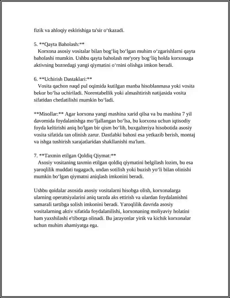 "ASOSIY VOSITALAR HISOBI " NOMLI 5-BHMS VA UNING MAVZUSI 4