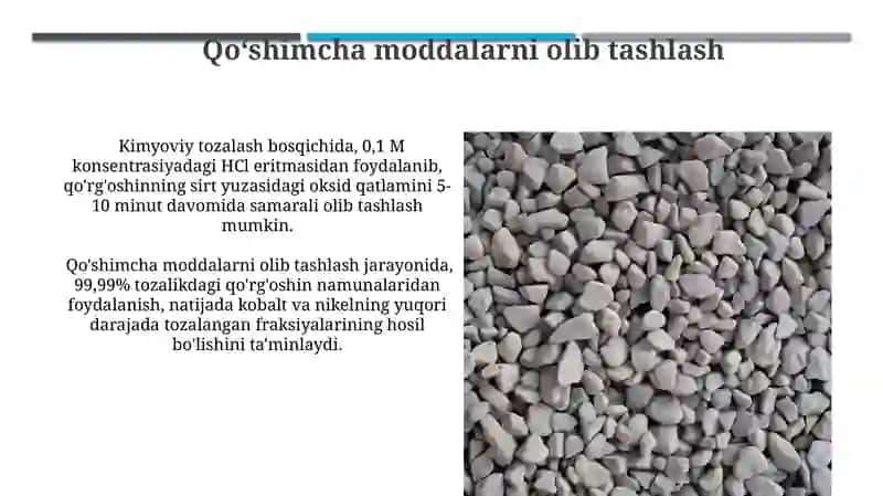 Qoʻrgʻoshindan kobalt va nikel ajratish usullari 4