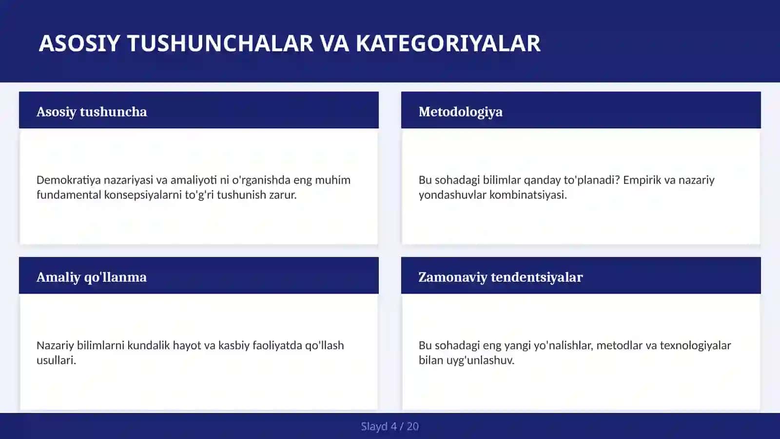 DEMOKRATIYA NAZARIYASI VA AMALIYOTI 4