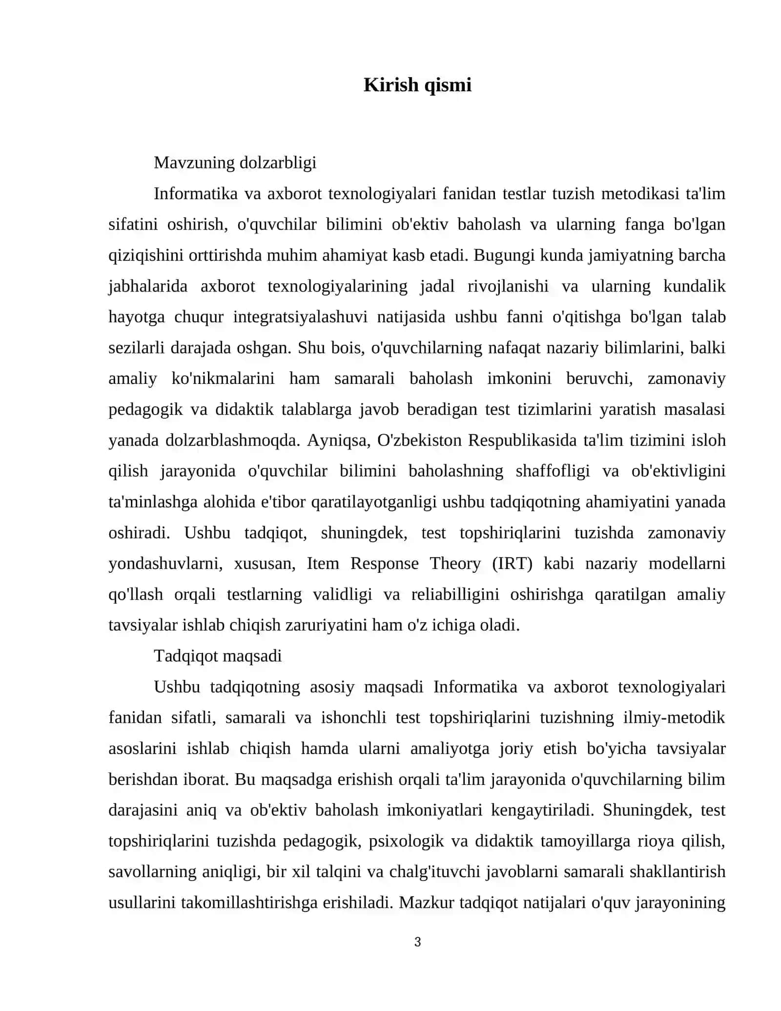 Informatika va axborot texnologiyalari fanidan testlar tuzish metodikasi 4