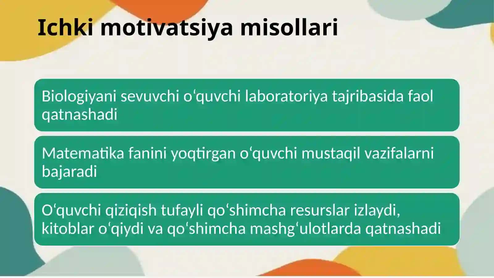 Oʻquvchilardamativatsiya nishakllantirishning psixologik omillar 4