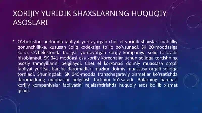Chet el yuridik shaxsining faoliyatini rejalashtirish va nazorat qilish doirasi 4