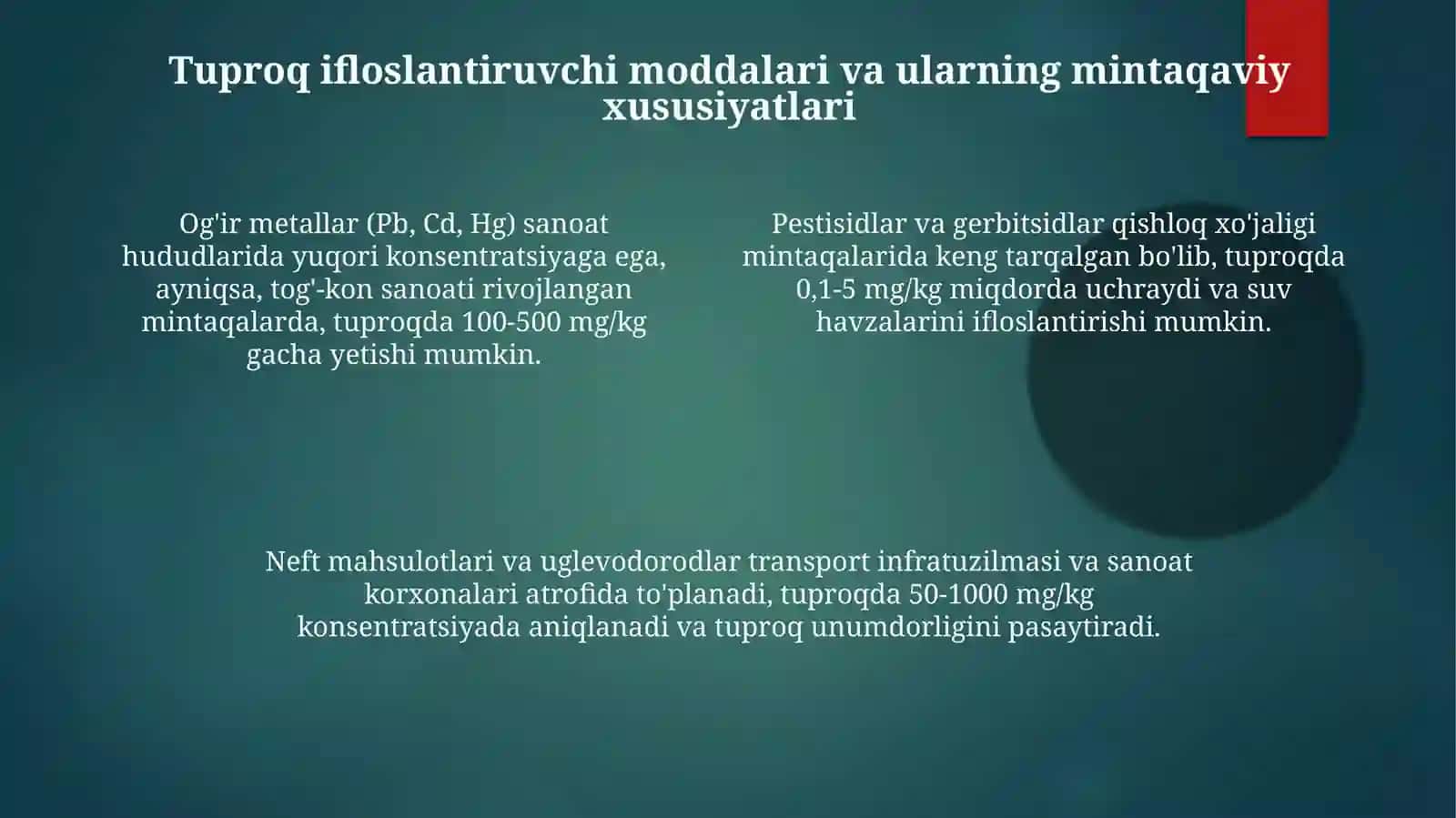 Hududlarda tuproq ifloslanishiga antropogen omilning taʼsiri 4