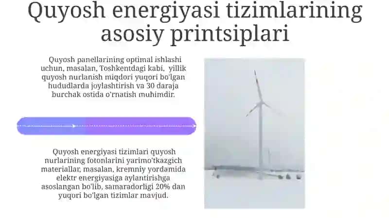 Quyosh energiyasi ishlash prinsiplari va texnologiyalari 4