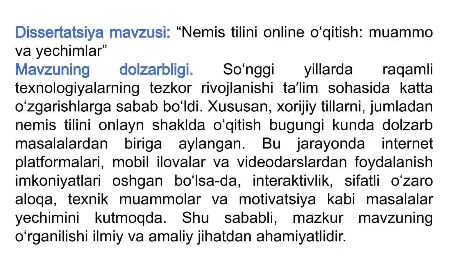 NEMIS TILINI ONLINE O‘QITISH: MUAMMO VA YECHIMLAR 4