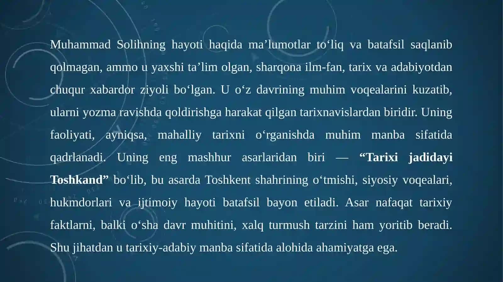 MUHAMMAD SOLIHNING TARIXI JADIDAYI TOSHKAND ASARI 4