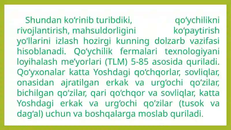 QO‘YLAR GIGIYENASI 4