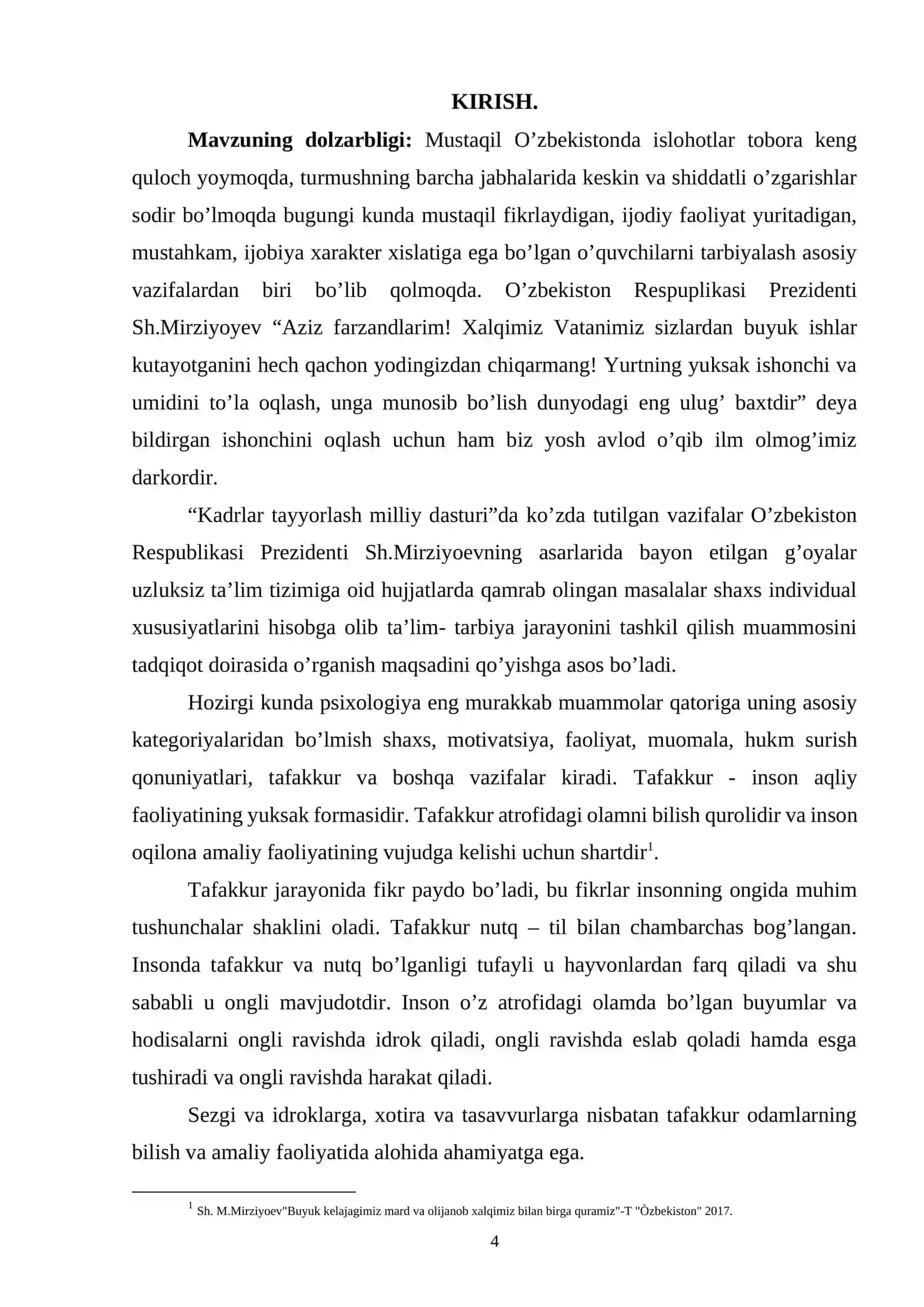Tafakkurni rivojlanish bosqichlari 4