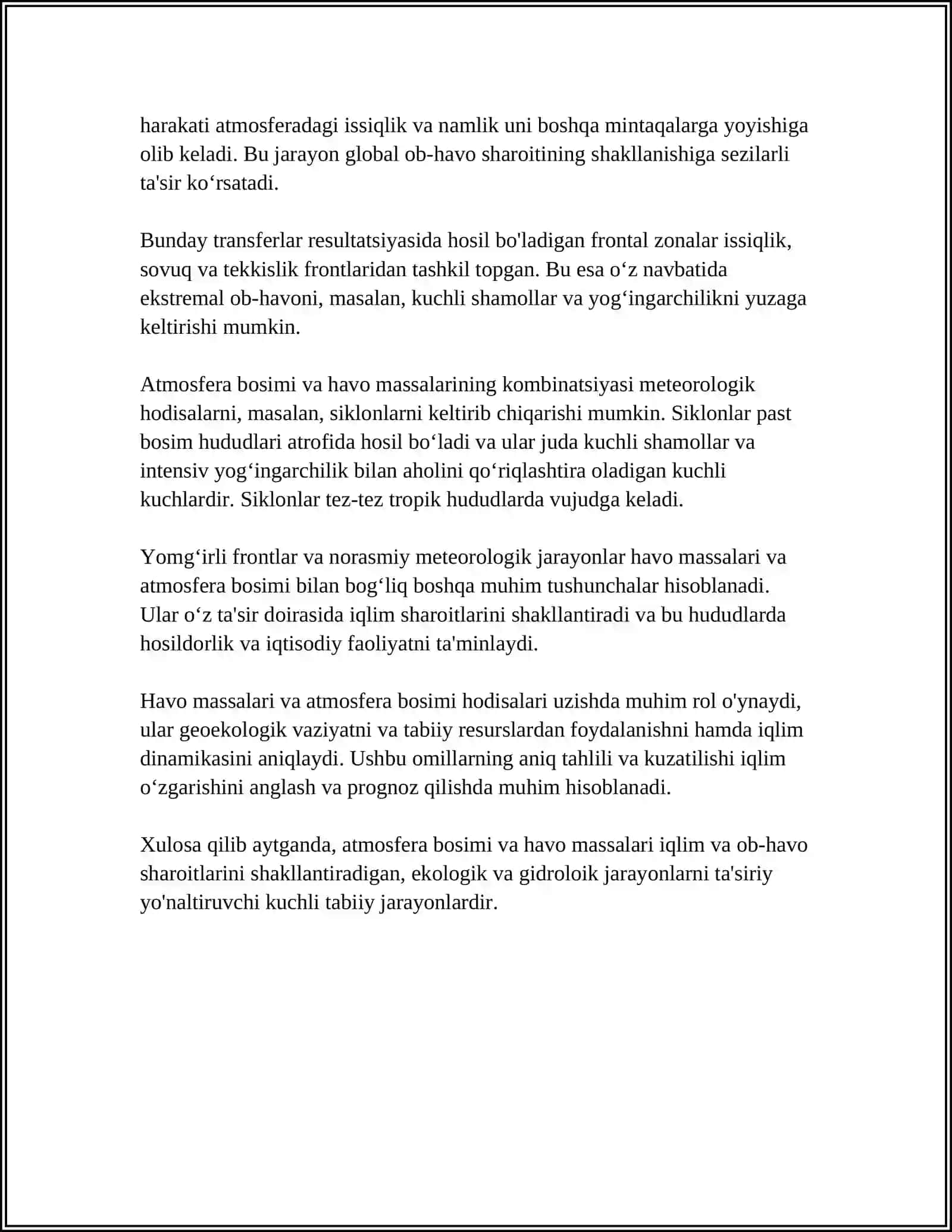 AFRIKA IQLIMI:IQLIM HOSIL QILUVCHI OMILLARI 4