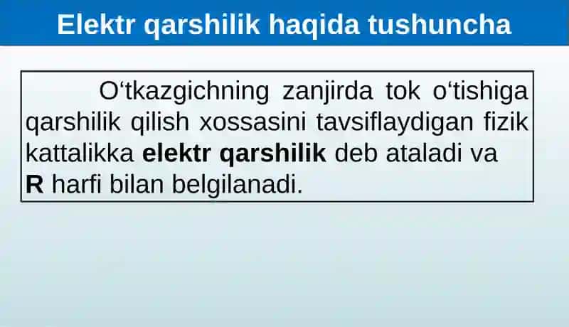 ELEKTR QARSHILIK 4