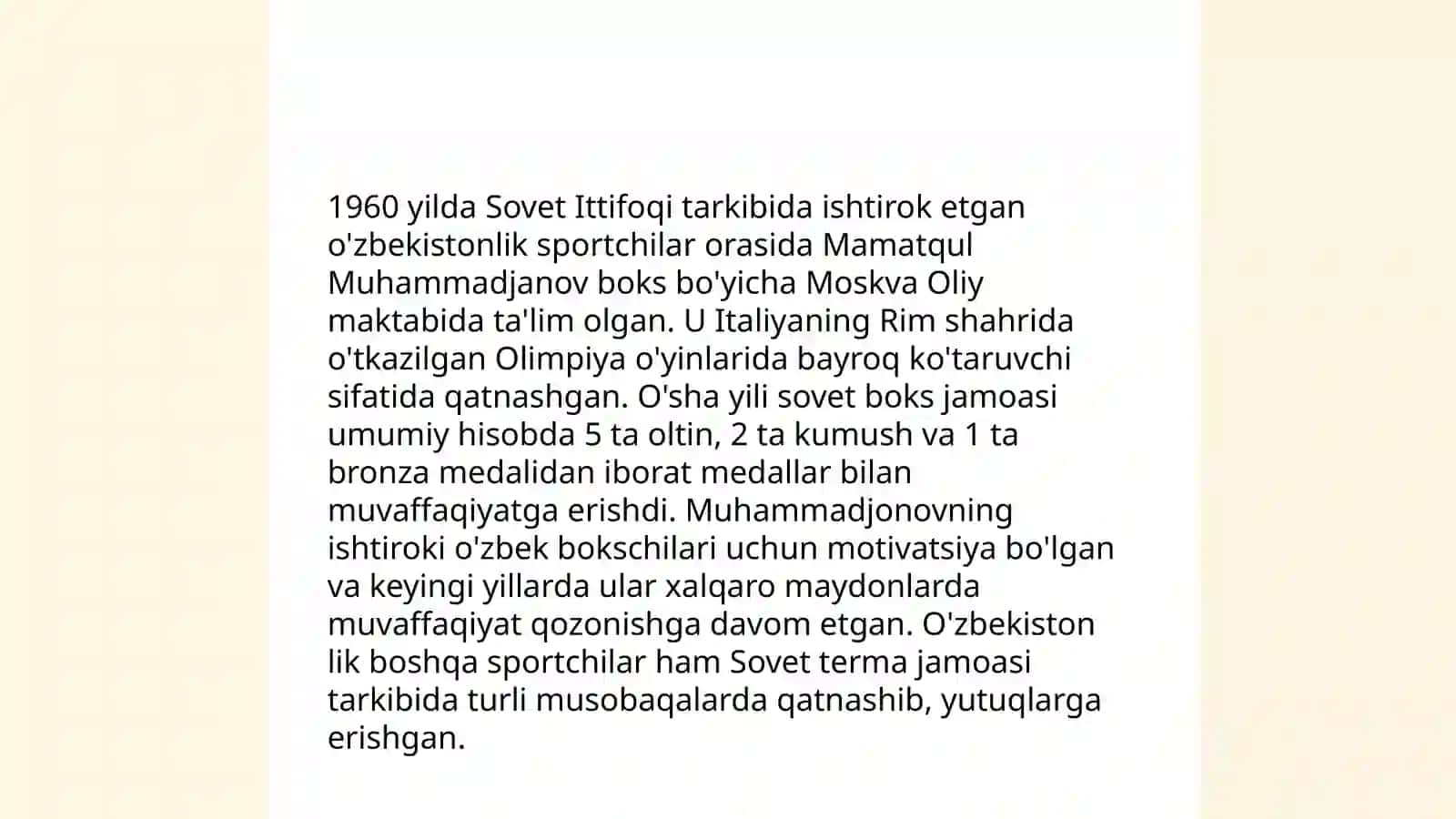 Ózbekiston sportchilarining 1952-1992 yillardagi Olimpiya óyinlarida ishtiroki 4