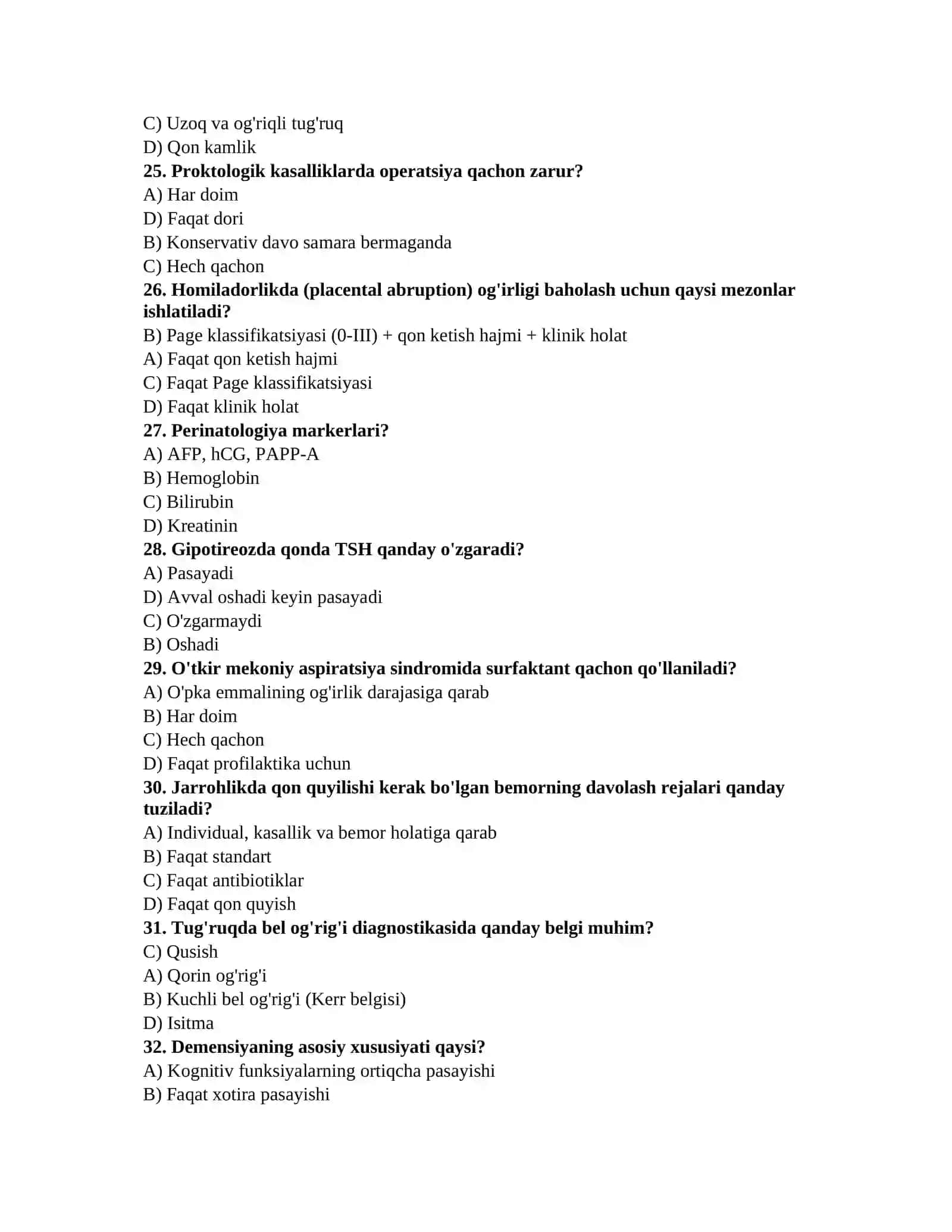 Klinik diagnostika savollari 4