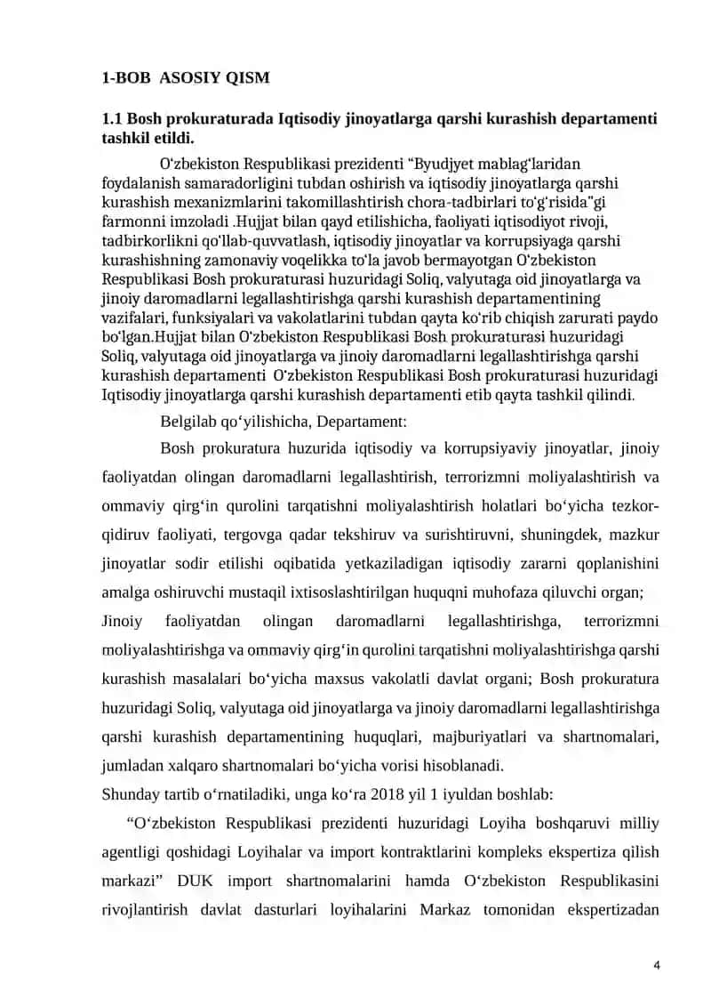 Bosh Prokuratura huzuridagi Iqtisodiy jinoyatlarga qarshi kurashish Departamenti faolyati 4